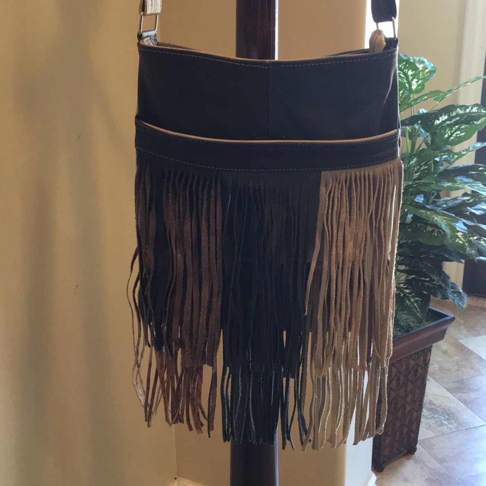 Large Crossbody Leather color block